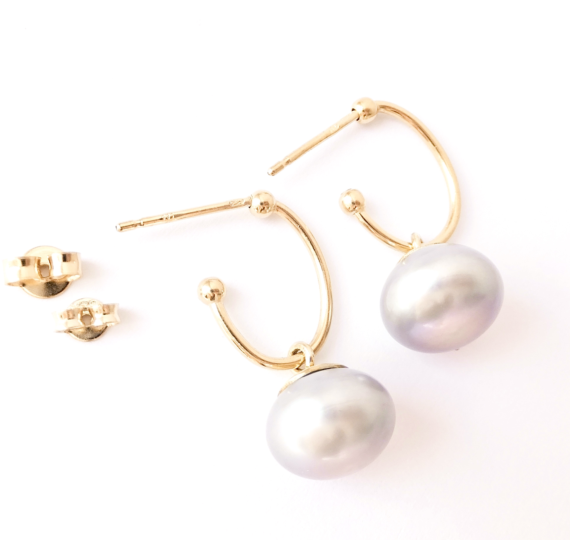 Zlaté visací náušnice, Au 14K 585/1000, váha 4,59 g