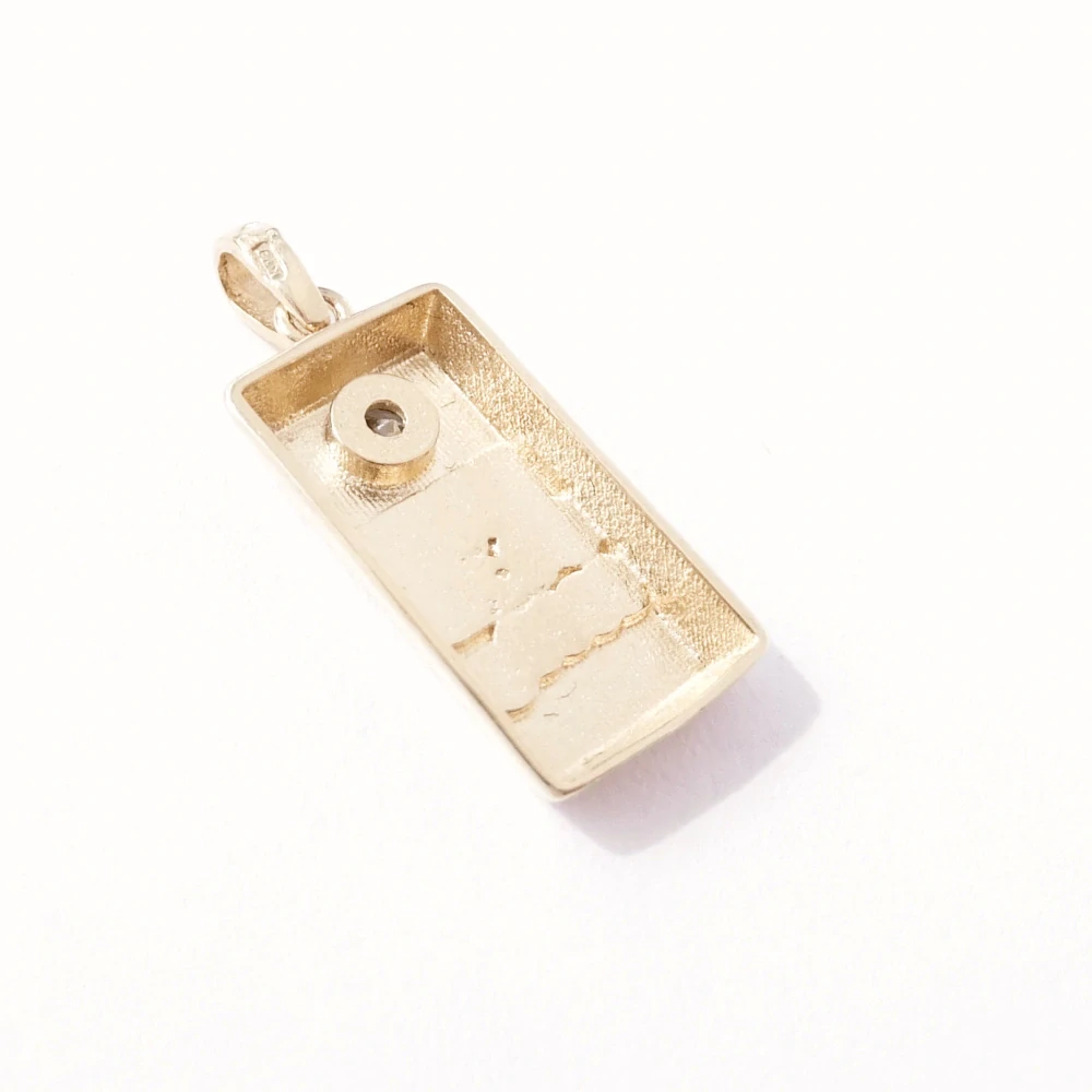 Zlatý přívěsek cihlička, Au 14K 585/1000, váha 1,22 g