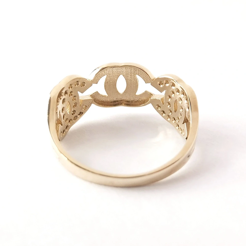 Zlatý prsten, Au 14K 585/1000, váha 2,53 g, použité zlato