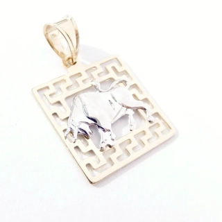 Zlatý přívěsek znamení Býk, Au 14K 585/1000, váha 0,99 g