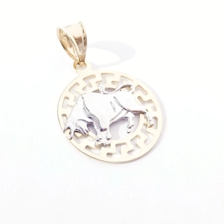 Zlatý přívěsek znamení Býk, Au 14K 585/1000, váha 0,89 g