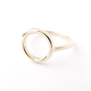 Zlatý lesklý prsten, Au 14K 585/1000, váha 2,28 g