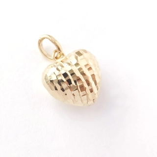 Zlatý přívěsek srdce, Au 14K 585/1000, váha 1,37 g