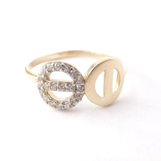 Zlatý prsten, 14K 585/1000, váha 1,49 g
