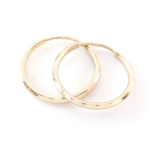 Zlaté náušnice kruhy, Au 14K 585/1000, váha 2x 0,31 g
