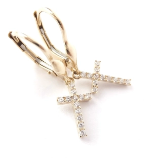 Zlaté visací náušnice, Au 14K 585/1000, váha 2,03 g