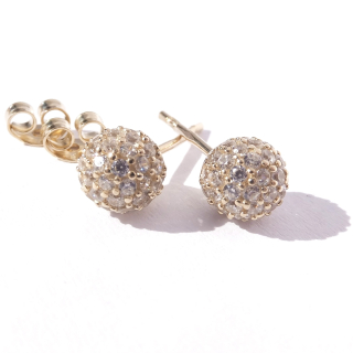 Zlaté náušnice, Au 14K 585/1000, váha 1,47 g