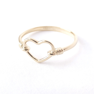 Zlatý prsten srdce, Au 14K 585/1000, váha 1,33 g