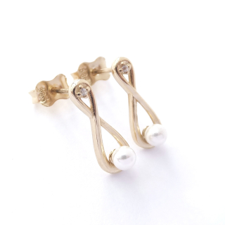 Zlaté visací náušnice, Au 14K 585/1000, váha 1,26 g