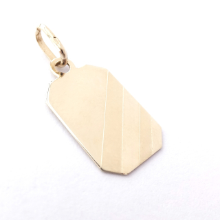 Zlatý lesklý přívěsek, Au 14K 585/1000, váha 0,83 g