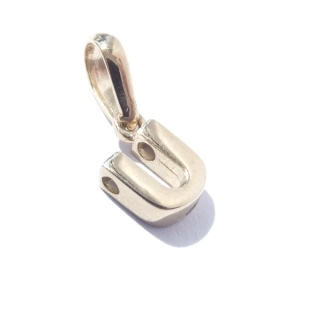 Zlatý přívěsek písmeno U, Au 14K 585/1000, váha 0,60 g