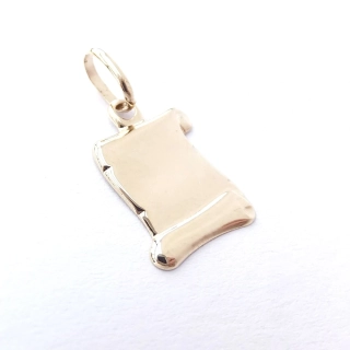 Zlatý přívěsek listina, Au 14K 585/1000, váha 0,33 g