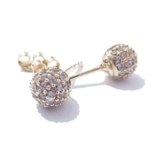 Zlaté náušnice, Au 14K 585/1000, váha 2,14 g, použité zlato