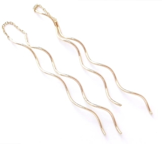 Zlaté visací náušnice, Au 14K 585/1000, váha 2,40 g