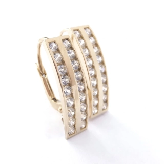 Zlaté náušnice, Au 14K 585/1000, váha 3,05 g
