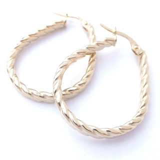 Zlaté lesklé náušnice, Au 14K 585/1000, váha 2,48 g