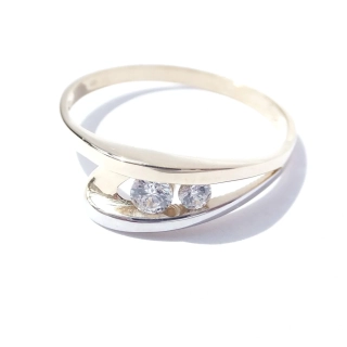 Zlatý lesklý prsten, Au 14K 585/1000, váha 2,54 g