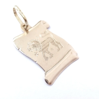 Zlatý přívěsek znamení Lev, Au 14K 585/1000, váha 0,86 g, použité zlato