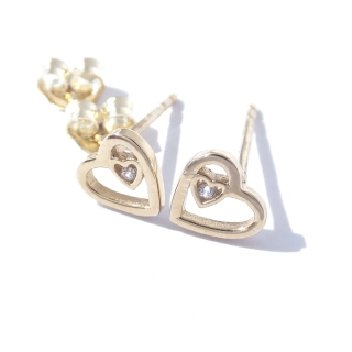 Zlaté náušnice, Au 14K 585/1000, váha 2x 0,49 g