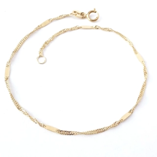 Zlatý náramek 18 cm, Au 14K 585/1000, váha 0,77 g