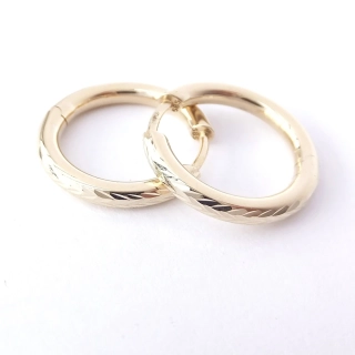 Zlaté lesklé náušnice, Au 14K 585/1000, váha 2,44 g