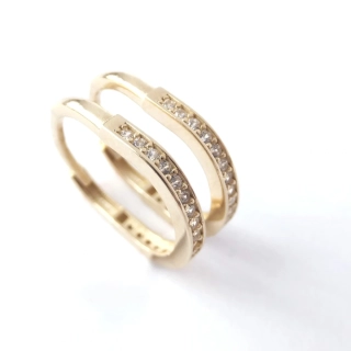 Zlaté náušnice, Au 14K 585/1000, váha 1,93 g