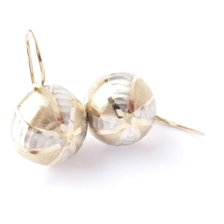 Zlaté náušnice, Au 14K 585/1000, váha 5,53 g, použité zlato