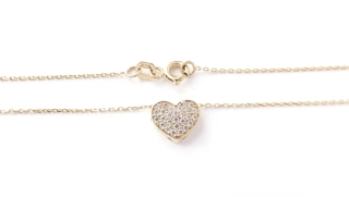 Zlatý náhrdelník, Au 14K 585/1000, váha 1,64 g