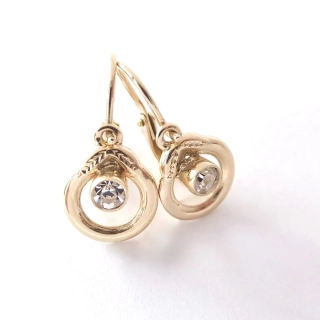 Zlaté dětské náušnice, Au 14K 585/1000, váha 2x 0,46 g