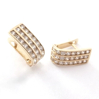 Zlaté náušnice, Au 14K 585/1000, váha 1,62 g