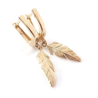 Zlaté náušnice, Au 14K 585/1000, váha 2,24 g
