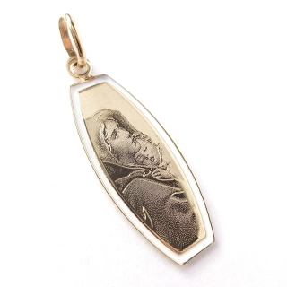 Zlatý přívěsek Madonka, Au 14K 585/1000, váha 0,90 g