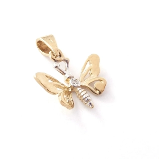 Zlatý přívěsek motýl, Au 14K 585/1000, váha 1,18 g, použité zlato