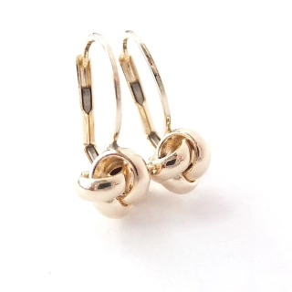Zlaté náušnice uzlíky, Au 14K 585/1000, váha 1,33 g