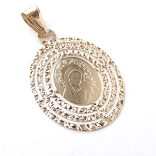 Zlatý přívěsek Madonka, Au 14K 585/1000, váha 1,70 g, použité zlato 