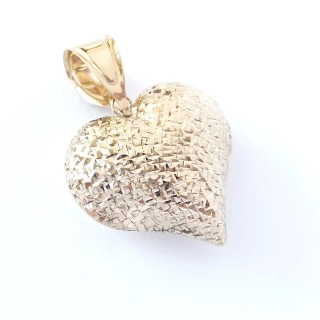 Zlatý přívěsek srdce, Au 14K 585/1000, váha 5,43 g