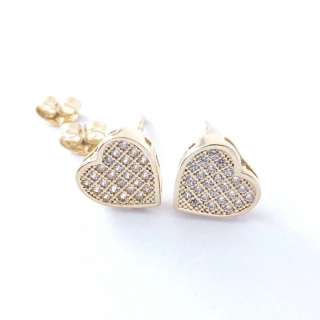 Zlaté náušnice srdíčka, Au 14K 585/1000, váha 1,82 g