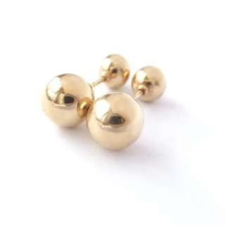 Zlaté lesklé náušnice, Au 14K 585/1000, váha 3,31 g