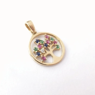 Zlatý přívěsek strom života, Au 14K 585/1000, váha 0,77 g