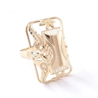 Zlatý prsten, Au 14K 585/1000, váha 3,46 g