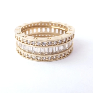 Zlatý prsten, Au 14K 585/1000, váha 6,12 g, použité zlato