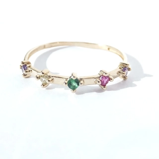 Zlatý prsten, Au 14K 585/1000, váha 0,88 g
