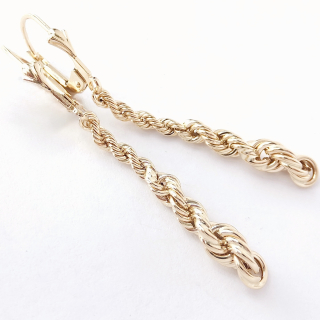 Zlaté visací náušnice, Au 14K 585/1000, váha 2,13 g