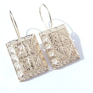 Zlaté visací náušnice, Au 14K 585/1000, váha 5,07 g, použité zlato