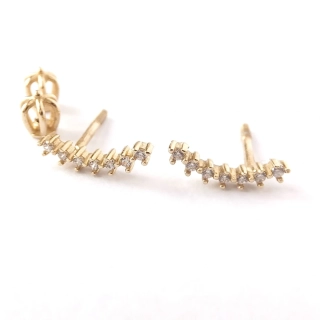 Zlaté náušnice, Au 14K 585/1000, váha 2x 0,46 g