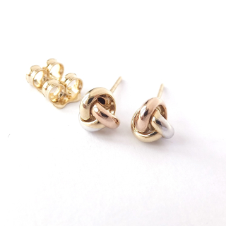 Zlaté náušnice uzlíky, Au 14K 585/1000, váha 1,33 g