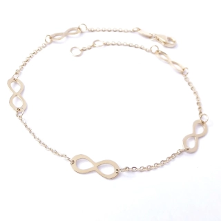 Zlatý náramek nekonečno, Au 14K 585/1000, váha 1,24 g