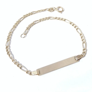 Zlatý náramek 15,5 cm, Au 14K 585/1000, váha 0,97 g, použité zlato