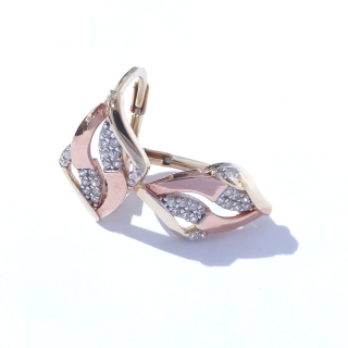 Zlaté lesklé náušnice, Au 14K 585/1000, váha 2,33 g
