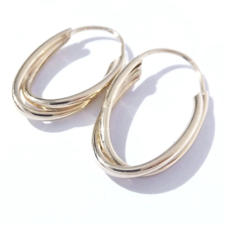 Zlaté visací náušnice, Au 14K 585/1000, váha 1,54 g